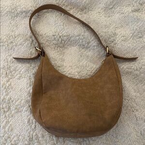 Brown Vegan Leather Hobo Bag